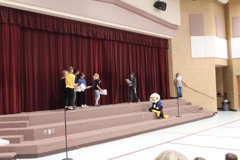 Student Council acting out a skit about including others and being kind