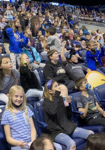 Students at a BYU Women's Basketball game 