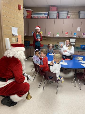 Pre-school class with Santa Claus