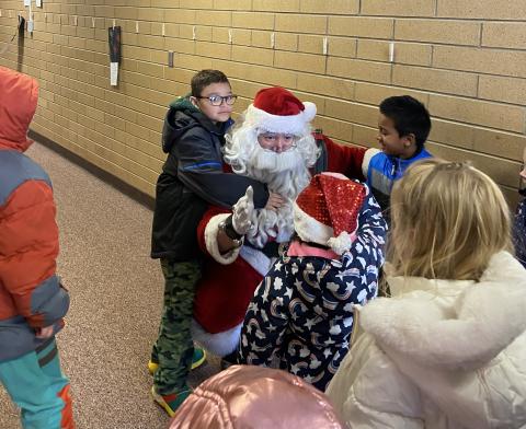 ACC Students with Santa Claus