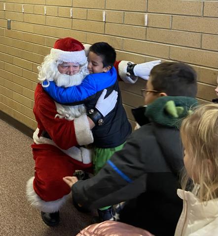 ACC Students with Santa Claus