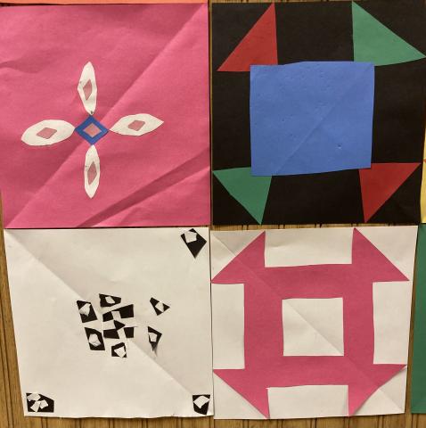 paper Geometric shapes used to make quilt patterns