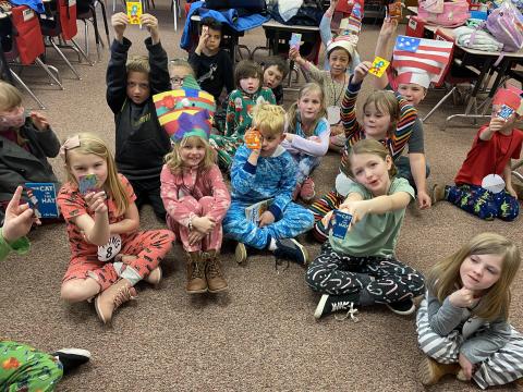 Students celebrating Dr. Seuss Day