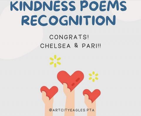 Kindness Poems Recognition: Congrats Chelsea and Pari