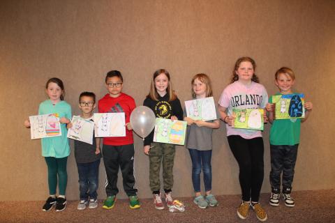Students who won the coloring contest