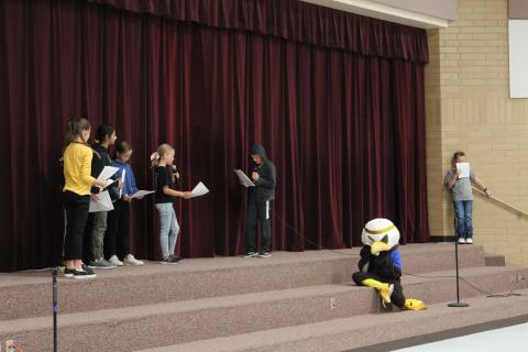 Student Council acting out a skit about including others and being kind