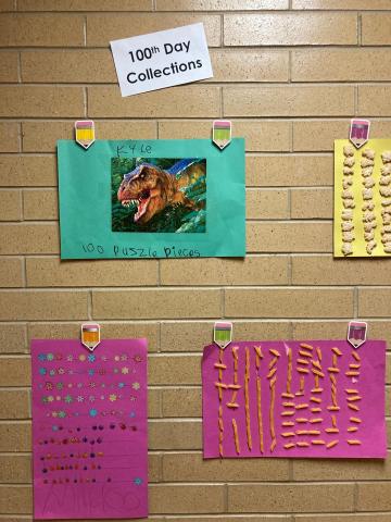 Bulletin Board Posters of 100 items, 100 piece Dinosaur puzzle, noodles, and stickers