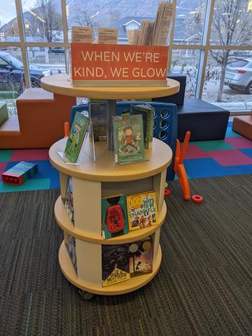 Springville Library Book Display "When We're Kind We Glow"