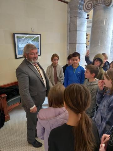   Legislator David P. Hinkins Speaking to students 