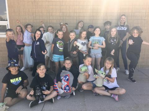 Mrs. Roundy's class dressed up as their favorite Star Wars Character