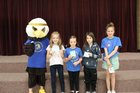 ACE the Eagle with four Student nominated students