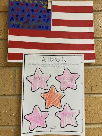 1st grade bulletin board:  A hero is . . .