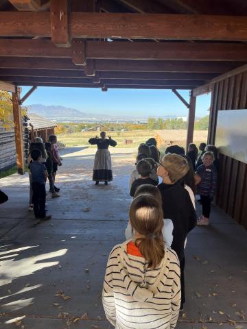 Fourth Grade students learning about early settlers of Utah 