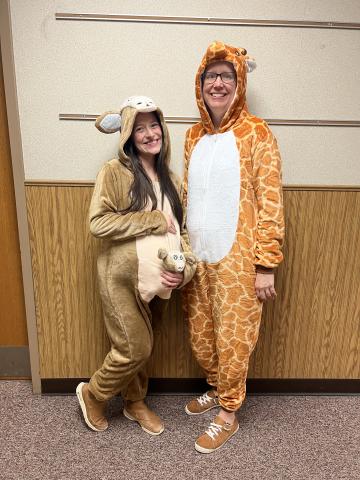 A Kangaroo and a Giraffe--Miss. Wood and Mrs. Bertrum