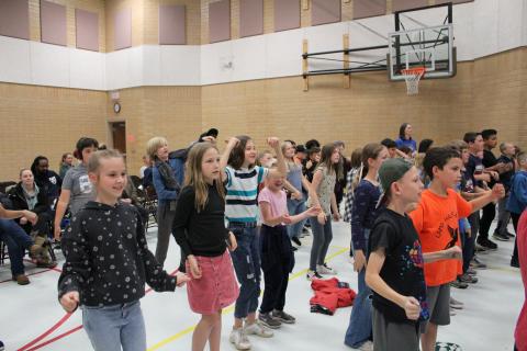 Students dancing 
