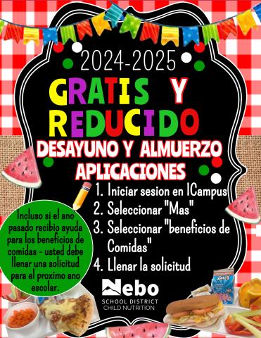 free and reduced lunch poster - spanish