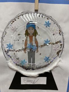 Third Grade Girl Avatar in a snow globe