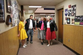 Office Team in 50's costumes