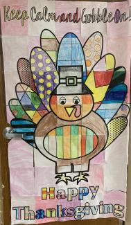  "Keep Calm and Gobble on" Happy Thanksgiving Turkey Mosaic