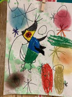 Student art depiction of Joan Miro