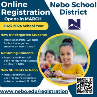 Online Registration Opens in March for the 2023-2024 School Year.  flyer