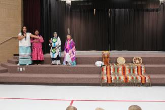 Mrs. Begay Introducing the dancers from Art City