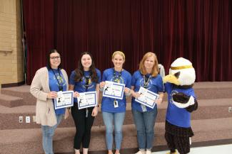 Ms. Safford, Ms. Garrett,  Mrs. McMullin-Torres, Mrs. Christensen and ACE the Eagle